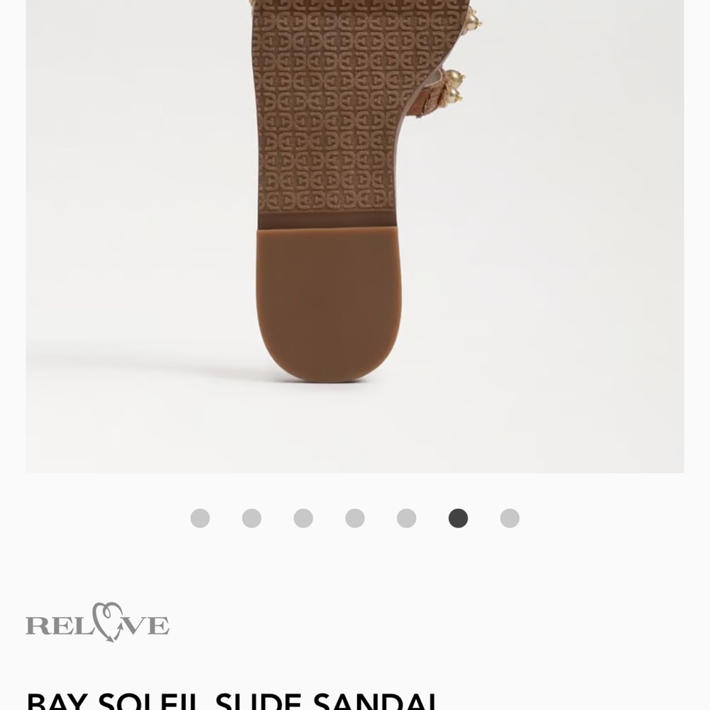 Sam Edelman Brown Pearl-Embellished Slide Mules - Picture 9 of 10
